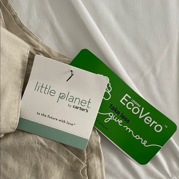 Beige Overalls with Button Details - Picture 3 of 4